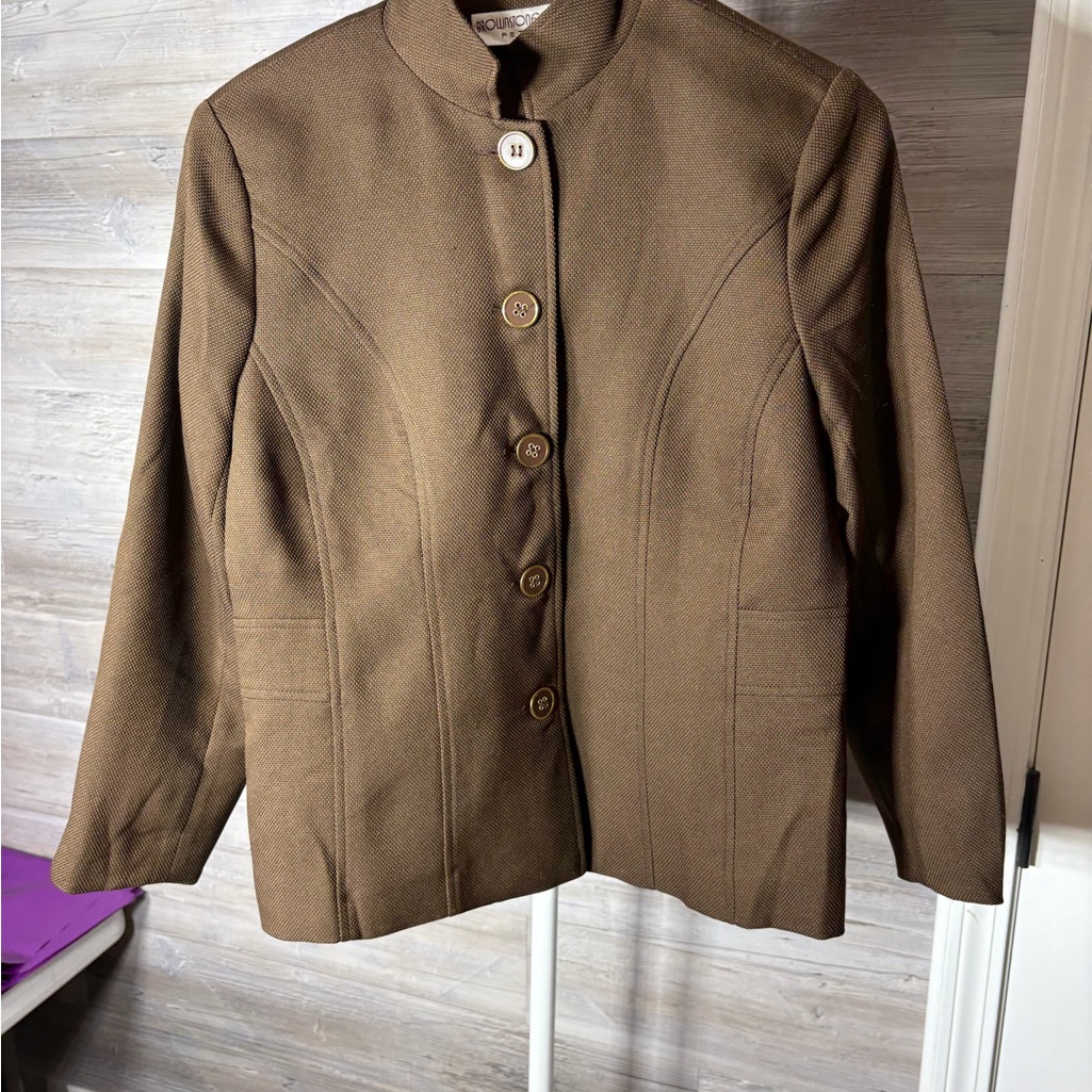 Elegant Brown ButtonUp Womens Blazer 943 Elegant Brown ButtonUp Womens Blazer 943